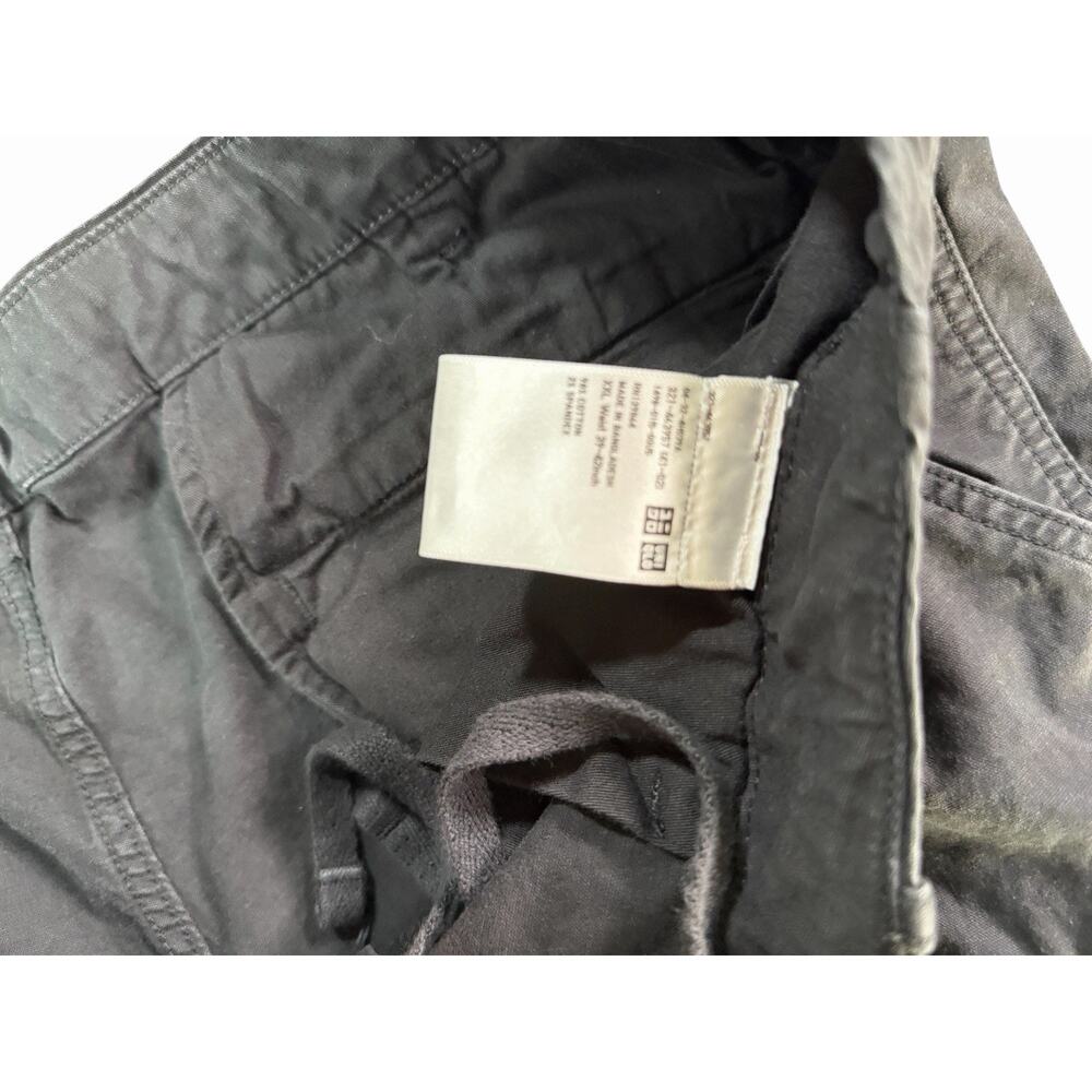 Uniqlo U Men's Black Cotton Twill Cargo Pants XXL  Relaxed Straight Pockets - Picture 6 of 9
